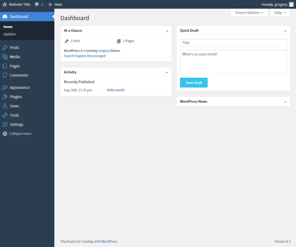 Material WordPress Admin Theme