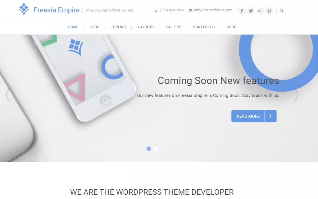 freesia wordpress theme